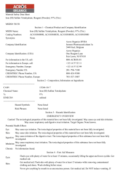 Material Safety Data Sheet Iron (III) Sulfate Tetrahydrate, Reagent