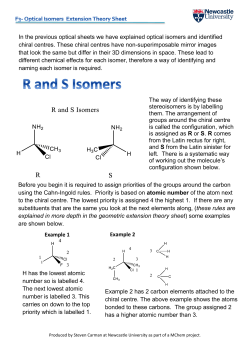Optical Isomers Extension Theory Sheet