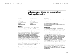 Influences of Mood on Information Seeking Behavior