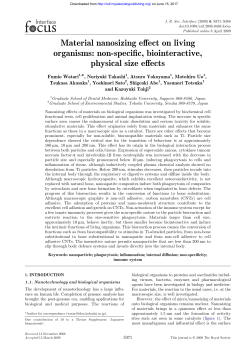 Material nanosizing effect on living organisms: non