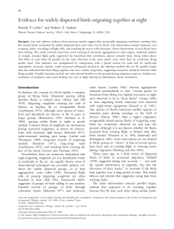 Evidence for widely dispersed birds migrating