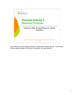 Physical Activity 2: Maximize Potential Presentation