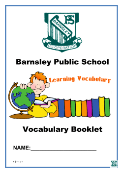 Barnsley Public School Vocabulary Booklet