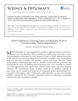 Water diplomacy: Creating value and building trust in transboundary