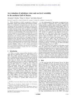 An evaluation of subsidence rates and sea‐level variability in the