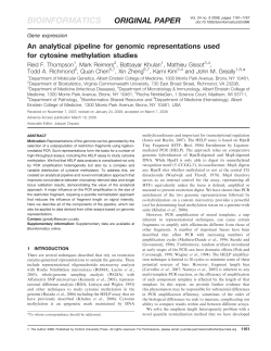 An analytical pipeline for genomic representations used for cytosine