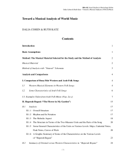 Toward a Musical Analysis of World Music Contents