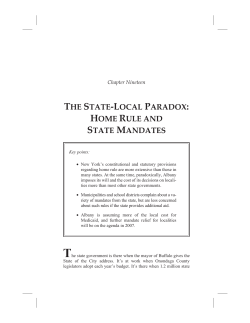 The State-Local Paradox: Home Rule and State Mandates