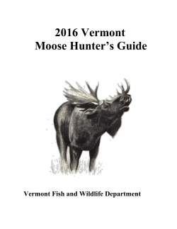 2016 Vermont Moose Hunter`s Guide