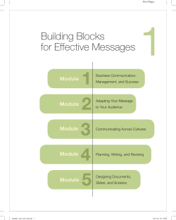 Building Blocks for Effective Messages