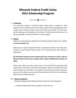 1997 Scholarship Program - Missoula Federal Credit Union