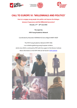 millennials and politics - Foundation for European Progressive Studies