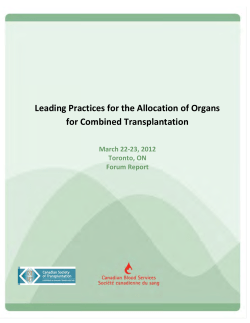 Leading Practices for the Allocation of Organs for Combined