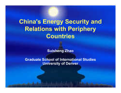 China`s Energy Security and Relations with Periphery Countries