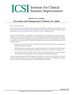 Prevention and Management of Obesity for Adults