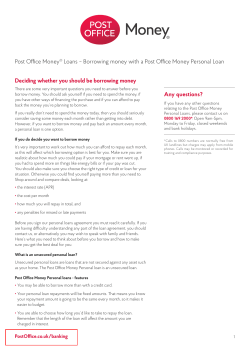 Deciding whether you should be borrowing money Post Office