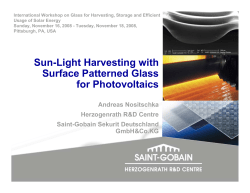 Sun-Light Harvesting with Surface Patterned Glass for Photovoltaics