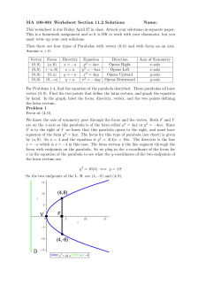 MA 108-001 Worksheet Section 11.2 Solutions Name: