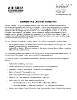 Injectable Drug Utilization Management