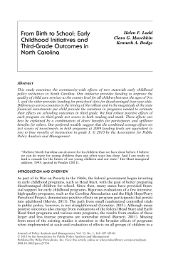 From Birth to School