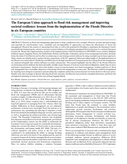 The European Union approach to flood risk management and