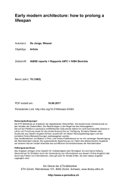 Early modern architecture: how to prolong a lifespan - E