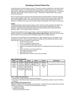 Fitness Plan Article