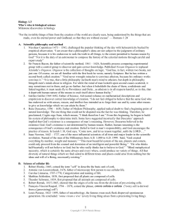 Milestones in biology