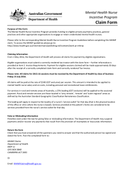 Claim Form - Department of Health