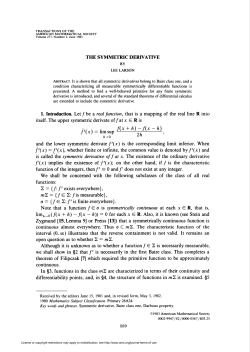 the symmetric derivattve - American Mathematical Society