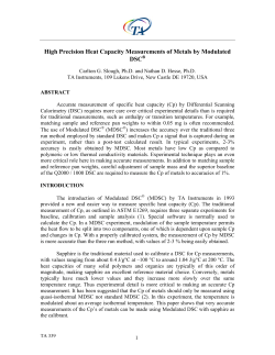 High Precision Heat Capacity Measurements of