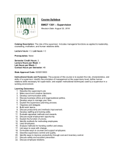 Course Syllabus BMGT 1301 &ndash; Supervision