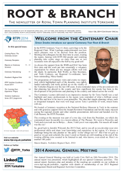 2014 Centenary Newsletter