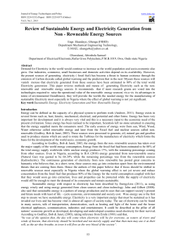 Review of Sustainable Energy and Electricity Generation