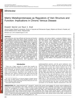 Minireview Matrix Metalloproteinases as Regulators of Vein