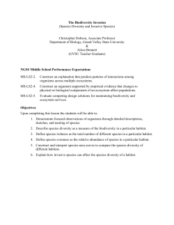 The Biodiversity Invasion - Grand Valley State University