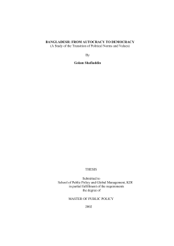 BANGLADESH: FROM AUTOCRACY TO DEMOCRACY (A Study of