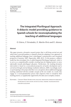 The Integrated Plurilingual Approach: A didactic model