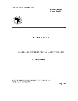 Malawi - Smallholder Crop Production and Marketing Project