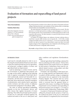 Evaluation of formation and reparcelling of land
