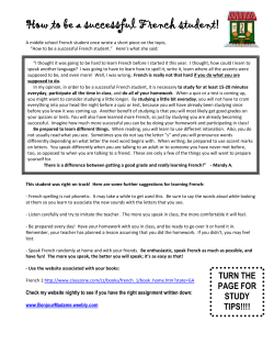 How to be a successful French student