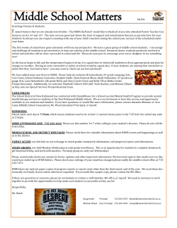 Middle School Matters Fall 2016 - School District of New Richmond