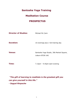 Meditation Prospectus - Santosha Yoga Studio