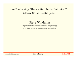 Ion Conducting Glasses for Use in Batteries 2