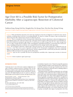 Age Over 80 is a Possible Risk Factor for Postoperative Morbidity