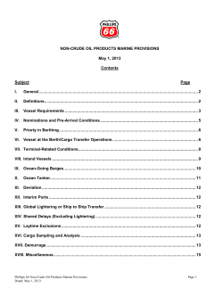 Non-Crude Oil Products Marine Provisions