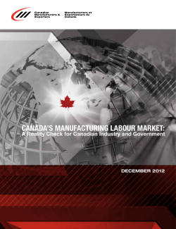 canada`s manufacturing labour market
