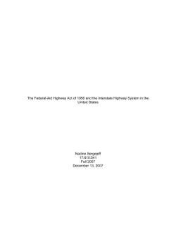 The Federal-Aid Highway Act of 1956 and the Interstate Highway