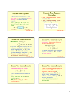 Discrete-Time Systems Discrete