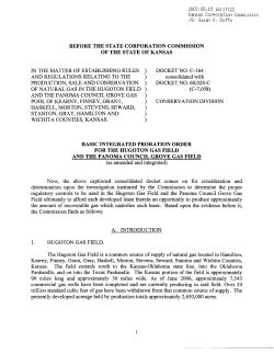 Basic Integrated Proration Order for the Hugoton Gas Field and the